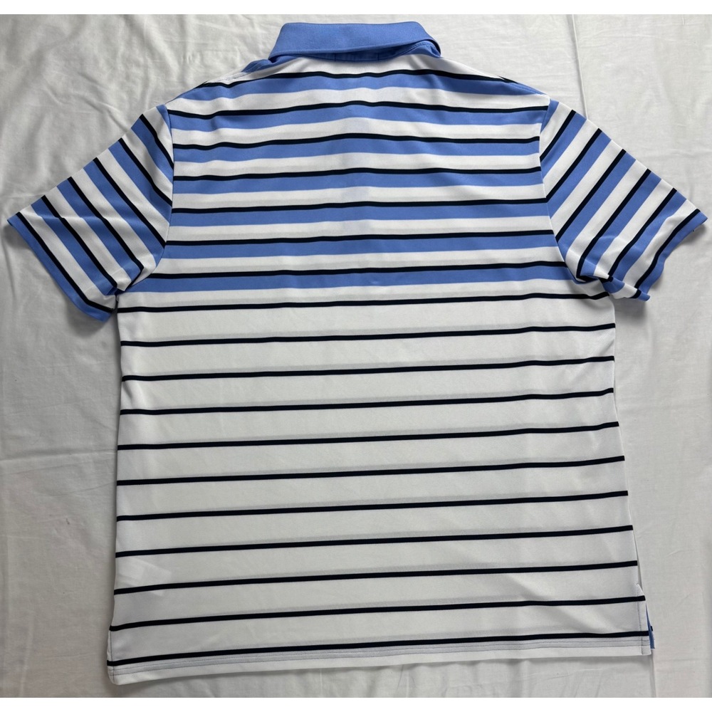 RLX Ralph Lauren Mens XXL Blue White Striped Performance Golf Polo Shirt - Picture 9 of 9